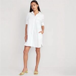 Old Navy Short-Sleeve Shirt Dress // Small Tall